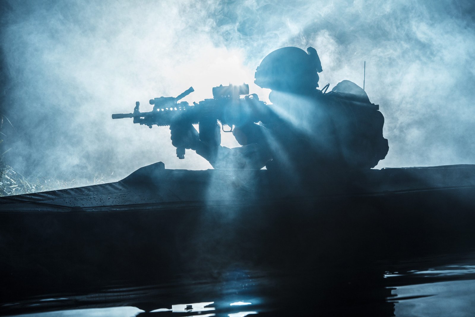Militants in army kayak