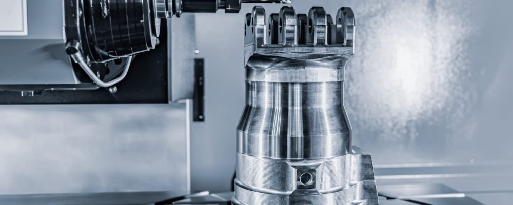 Metalworking CNC lathe milling machine. Cutting metal modern processing technology. Milling is the process of machining using rotary cutters to remove material by advancing a cutter into a workpiece.